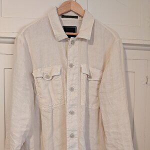 Italian Linen CPO Shirt Jacket in Chalk - XL